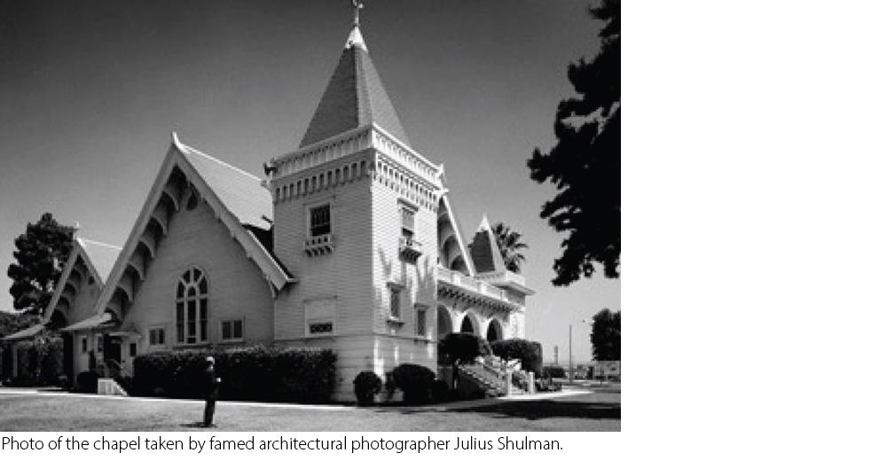 Photo of the chapel taken by famed architectural photographer Julius Shulman