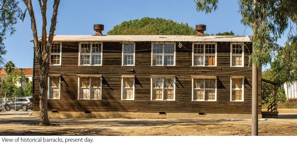 View of historical barrack, present day