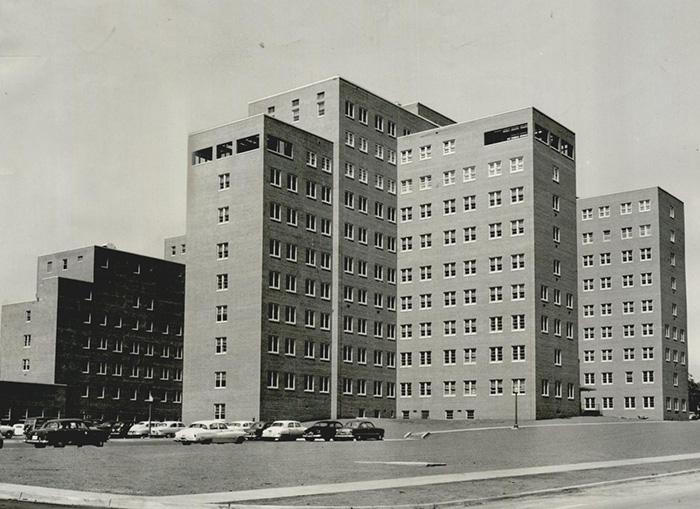 Veterans hospital construction complete, August 1953. Source: Oklahoma Historical Society.