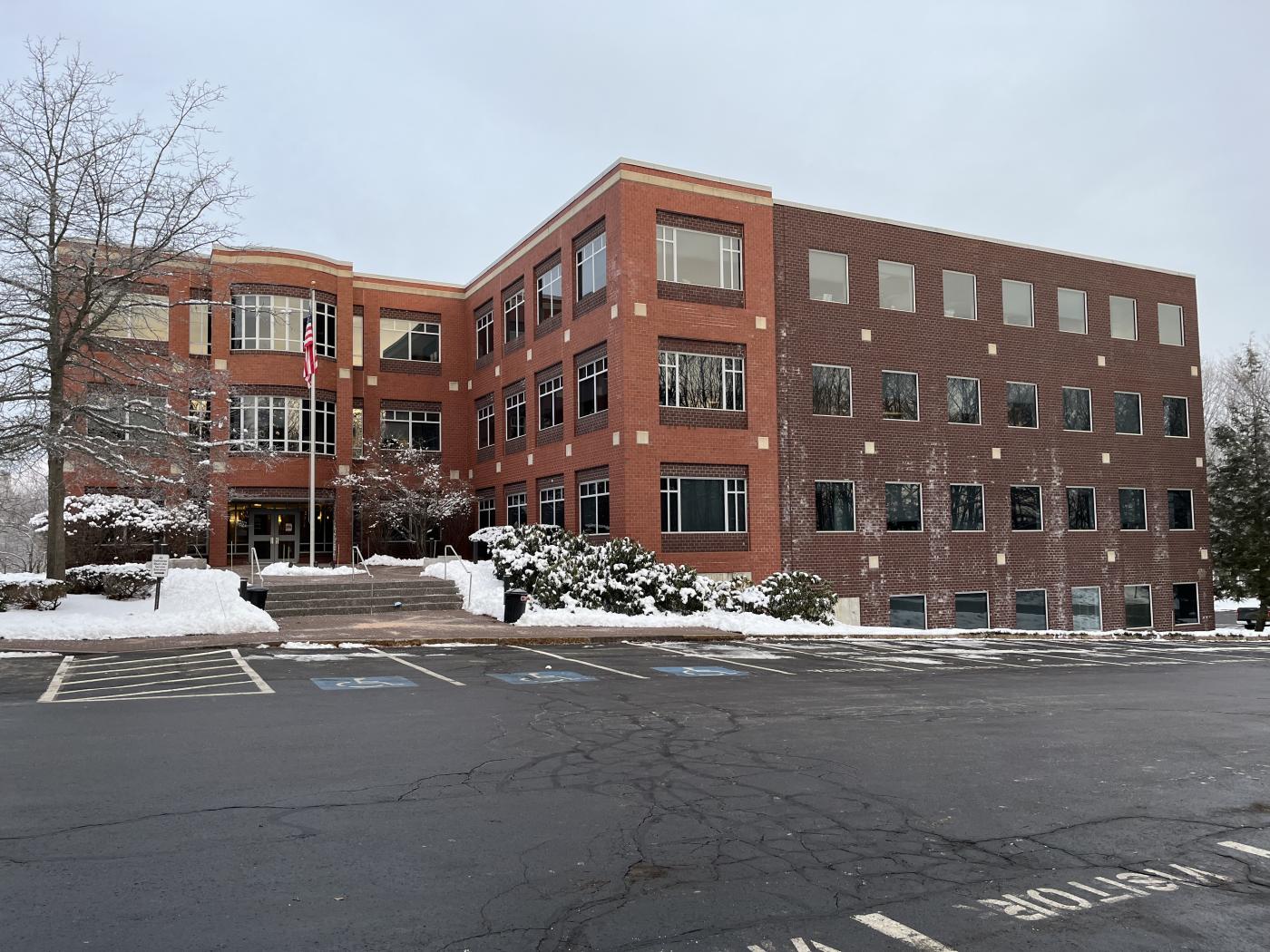 main entrance of office building at 707 Sable Oaks Drive in South Portland Maine