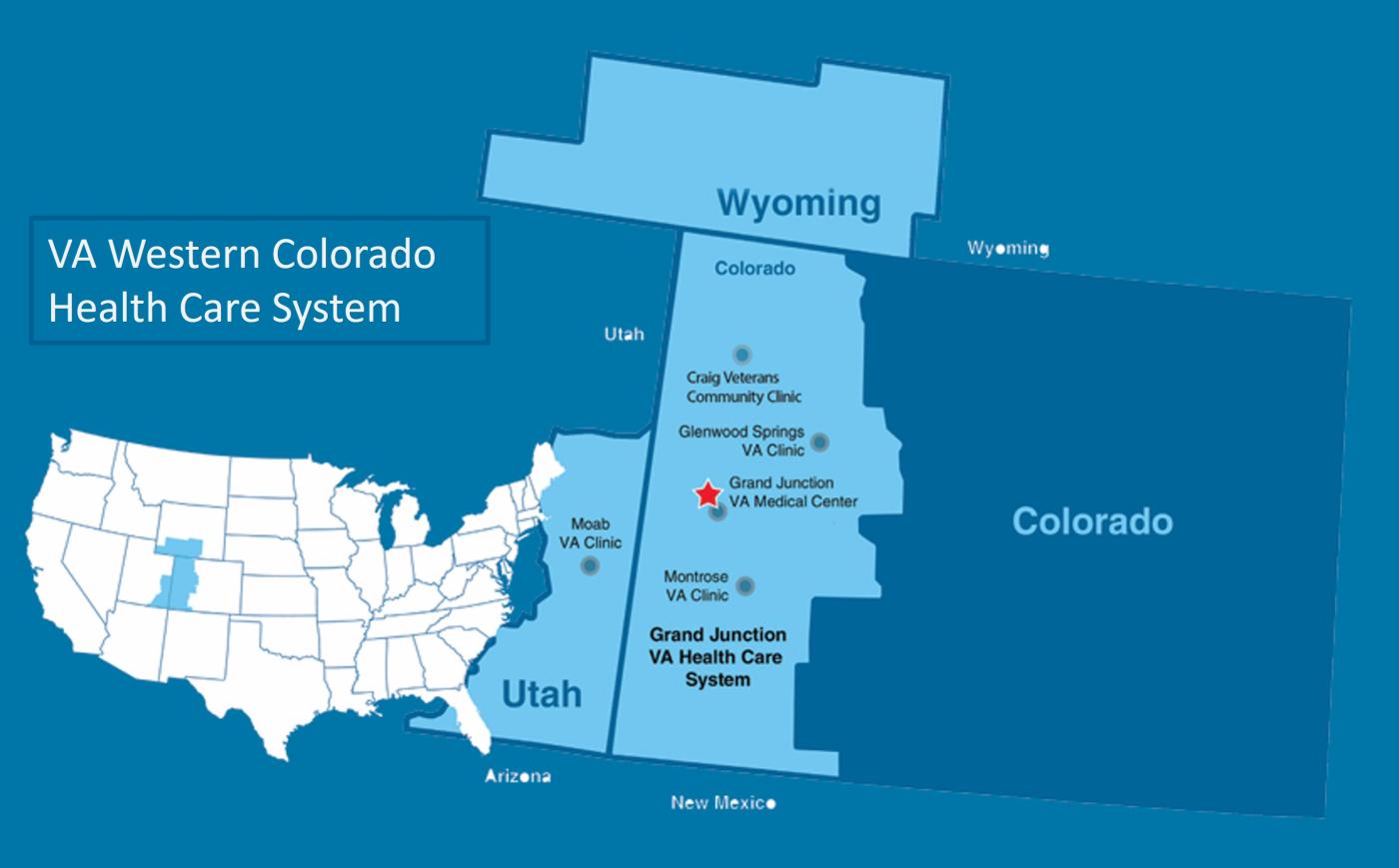 VA Western Colorado Health Care System map.