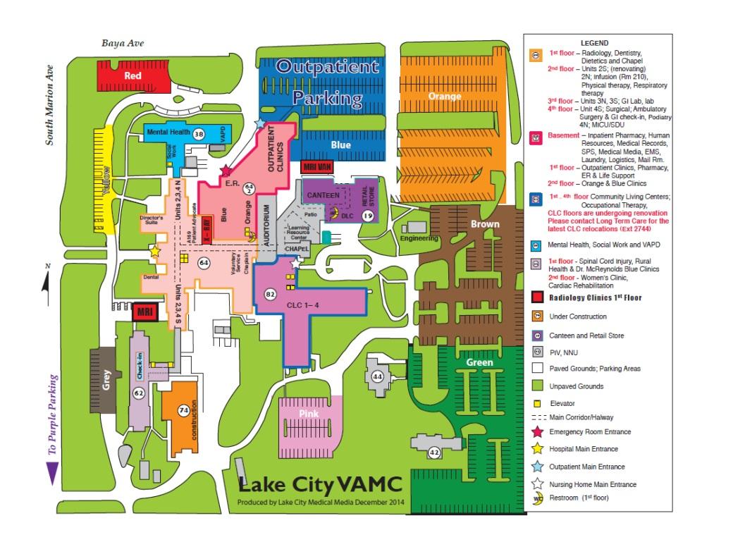 Lake City VAMC Parking Map