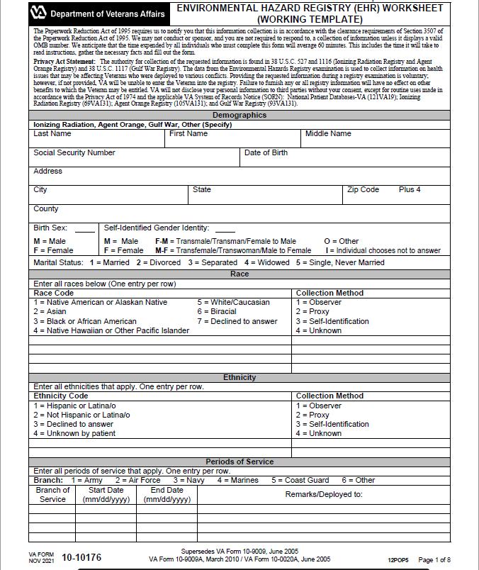 Environmental Registry Worksheet Form page 1