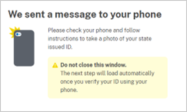 Login.gov identity verification process: We sent a message to your phone