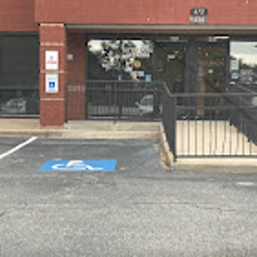 Front of building as viewed from the street.