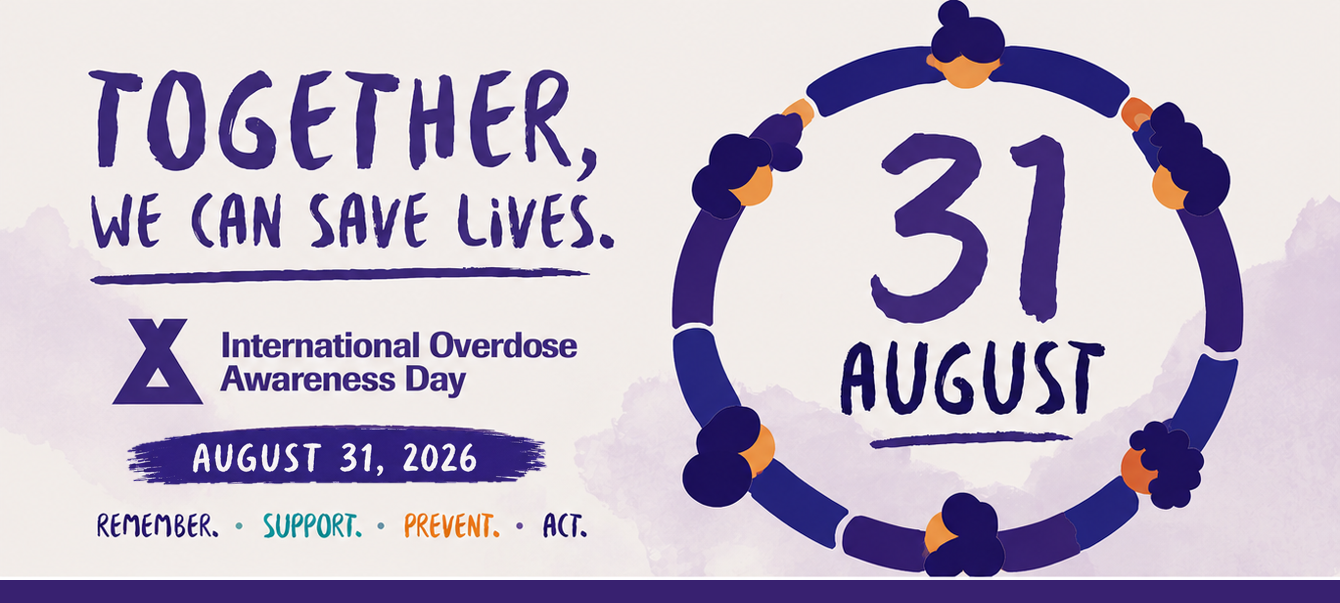 "Together, we can save lives" on International Overdose Awareness Day, August 31.